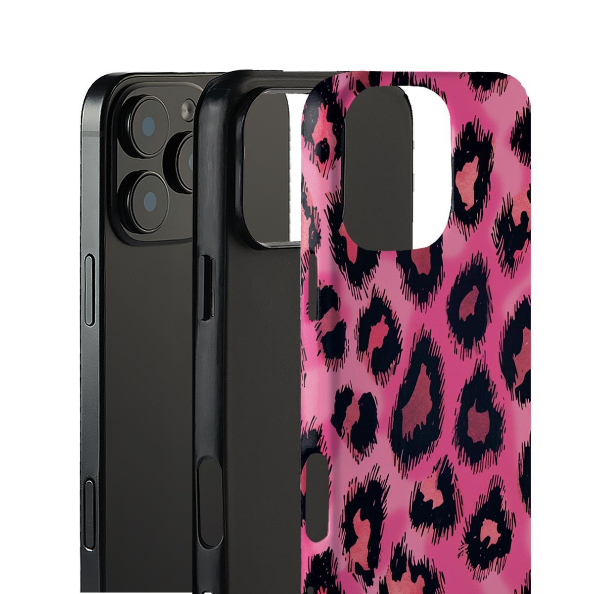 Pink leopard print phone case